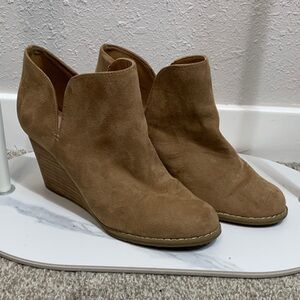 Abound Camel Suede Wedge Ankle Boots